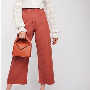 ✨NWOT Free People wide leg twill pants ✨